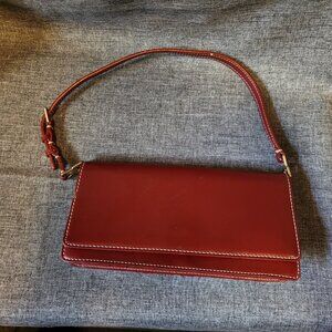 Women's Liz Claiborne Accessories Dark Red Small Clutch Wallet W/ Strap